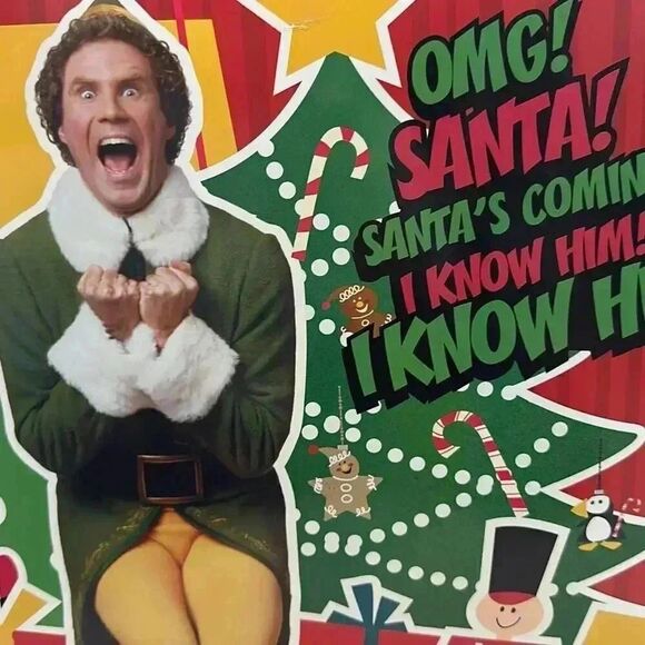 Elf 15 Days of Socks OMG! Santa's Coming! Men’s Size 6-12 Christmas Socks Advent - Picture 5 of 7